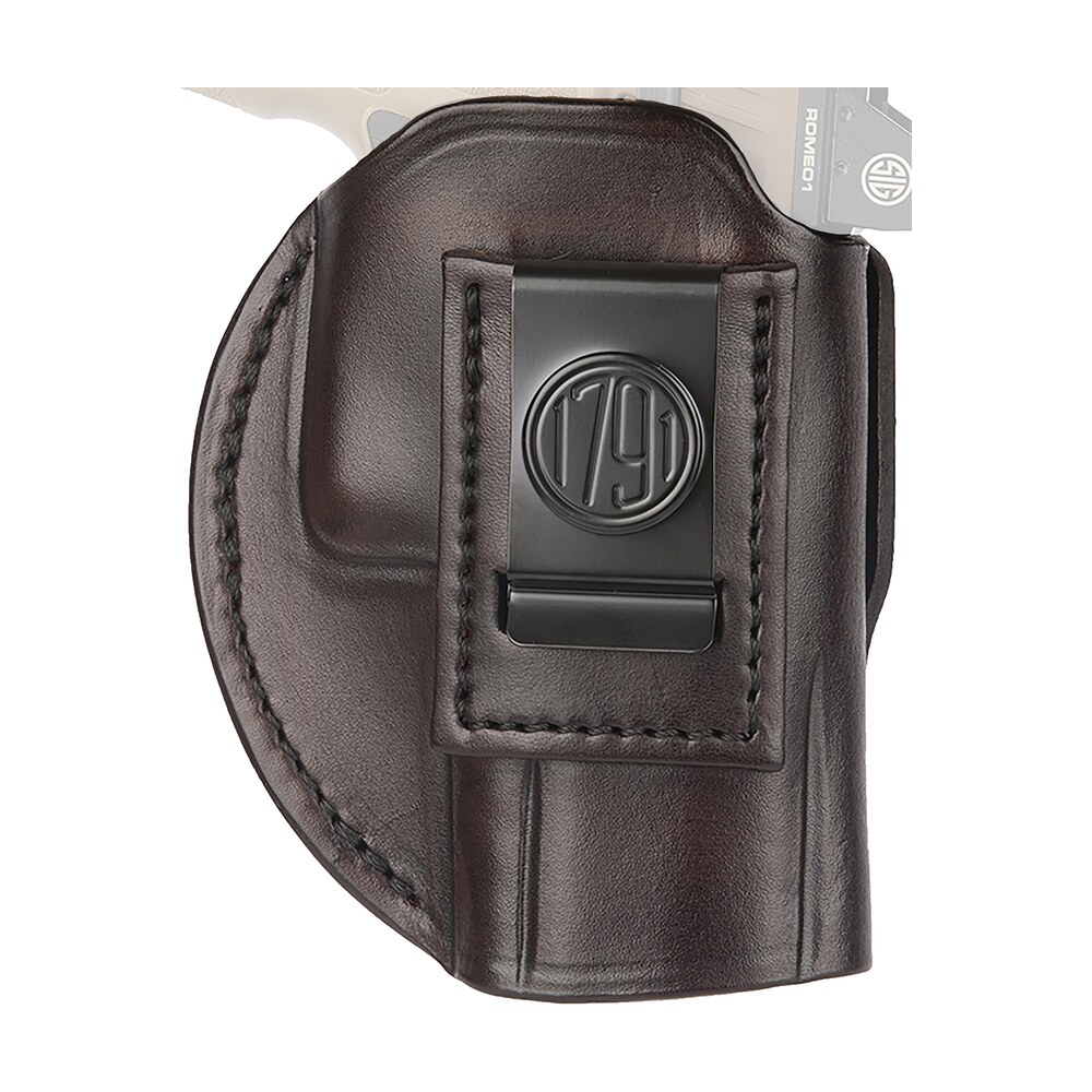 1791 gunleather 4wh6sbrr 4 way iwb/owb size 06 signature brown leather belt clip compatible w/ glock 21/sig p225 right hand 1791 Gunleather 4WH6SBRR 4-Way IWB/OWB Size 06 Signature Brown Leather Belt Clip Compatible Sports South item 151990