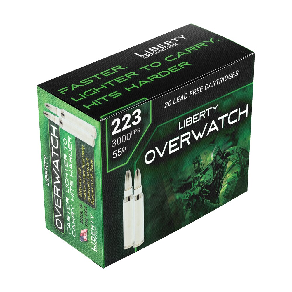 liberty ammunition laow223553000 overwatch 223rem 55gr 20 per box/50 case Liberty Ammunition LAOW223553000 OverWatch 223Rem 55gr 20 Per Box/50 Case Sports South item 152011