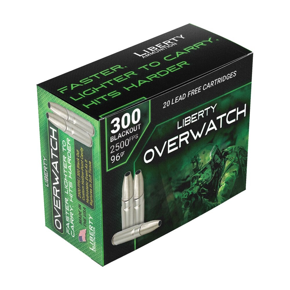 liberty ammunition laow300962500 overwatch 300blackout 96gr open cavity design 20 per box/50 case Liberty Ammunition LAOW300962500 OverWatch 300Blackout 96gr Open Cavity Design 20 Per Box/50 Sports South item 152012