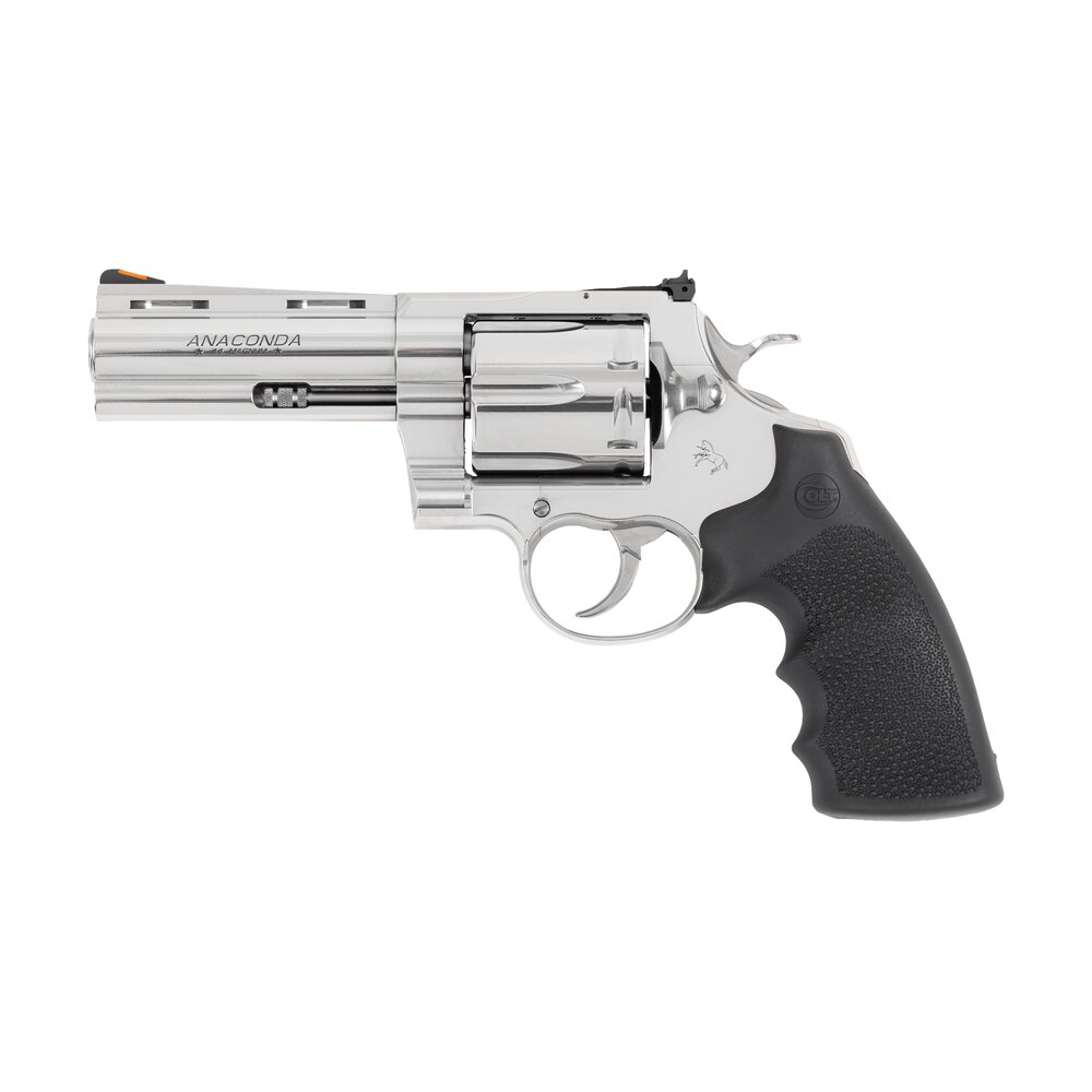 colt mfg anacondasp4rts anaconda 44 mag 6 shot 4.25" stainless barrel, cylinder & frame, black hogue rubber w/finger grooves grip Colt Mfg ANACONDASP4RTS Anaconda 44 Mag 6 Shot 4.25" Stainless Sports South item 152703