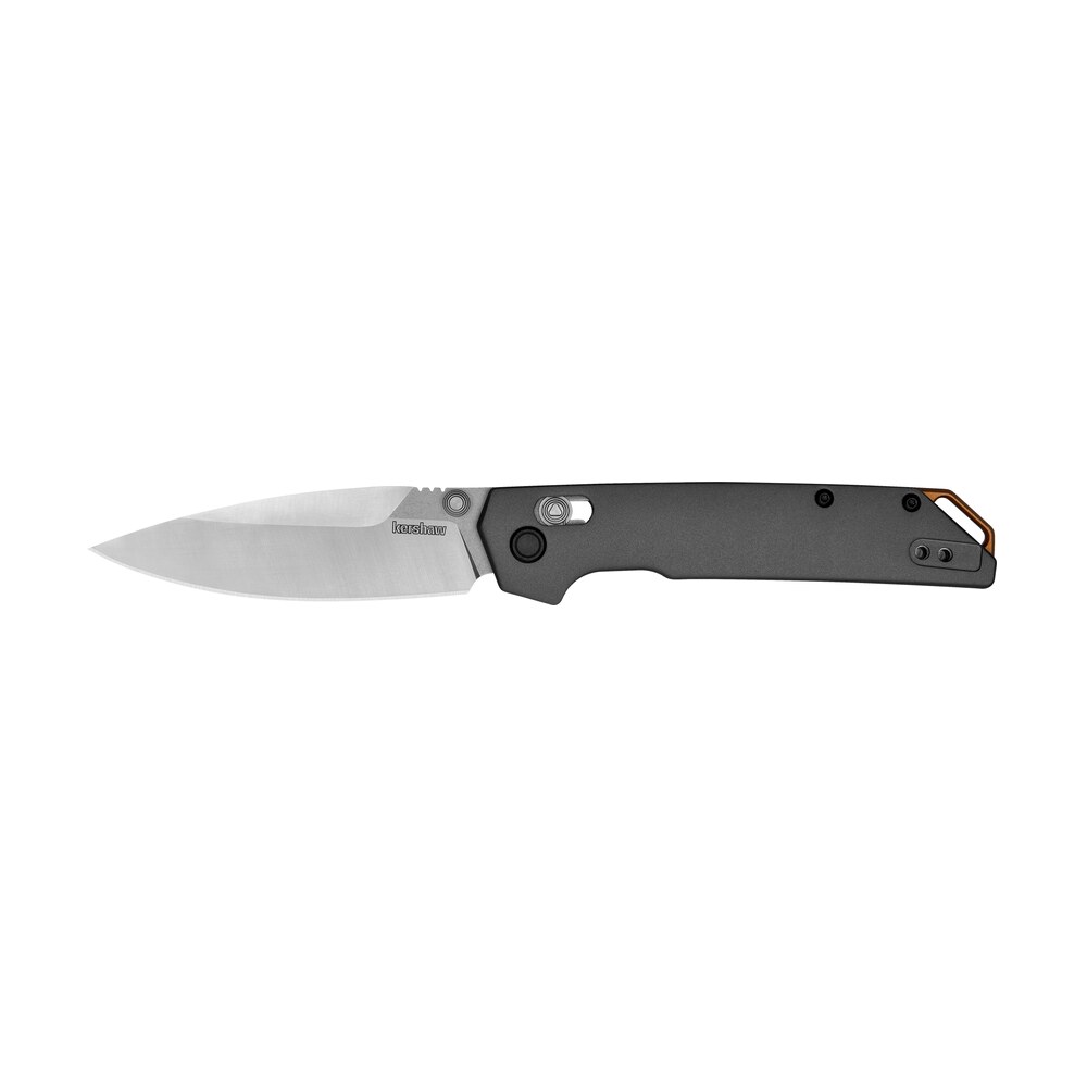 kershaw 2038 iridium full size 3.40" folding spear point plain satin/stonewashed d2 steel blade, gray anodized aluminum handle, includes pocket clip Kershaw 2038 Iridium Full Size 3.40" Folding Spear Point Plain Satin/Stonewashed D2 Steel Sports South item 152766