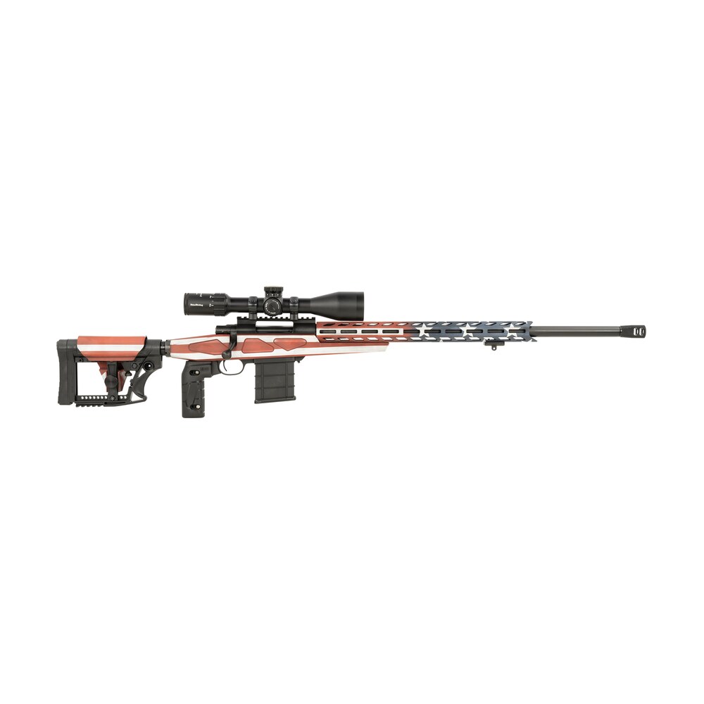 howa hcra73107uskmdt m1500 apc chassis 308 win 10+1 (3 mags) 24" hb, american flag cerakote, luth ar mba 4 stock with aluminum chassis, 4 16x50 scope, bipod & 2 grips Howa HCRA73107USKMDT M1500 APC Chassis 308 Win 10+1 (3 Mags) 24" HB, American Flag Cerakote, Sports South item 152977