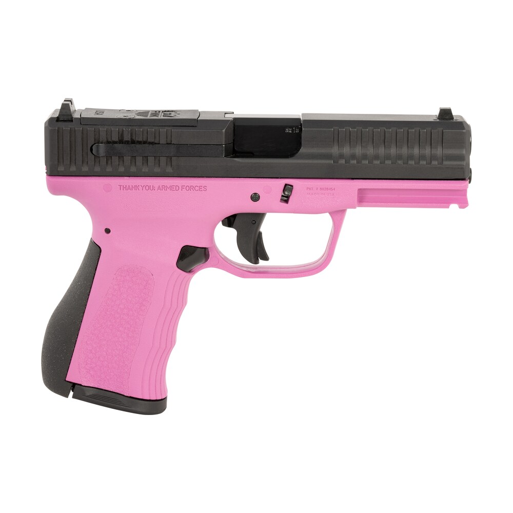 fmk fmkg49pk g3 9mm luger 14+1 4" stainless steel barrel, black optic cut/serrated carbon steel slide, pink polymer frame w/picatinny rail, black backstrap grip FMK FMKG49PK G3 9mm Luger 14+1 4" Stainless Steel Sports South item 153238