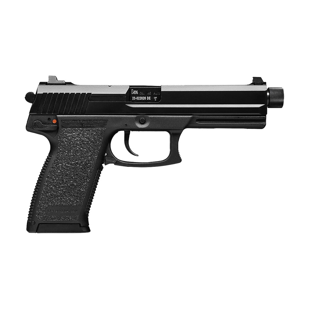 hk 81000078 mark 23 45 acp 12+1 5.87″ black steel threaded barrel, serrated steel slide, polymer frame, black polymer grip, ambidextrous HK 81000078 Mark 23 45 ACP 12+1 5.87" Black Steel Threaded Sports South item 15366