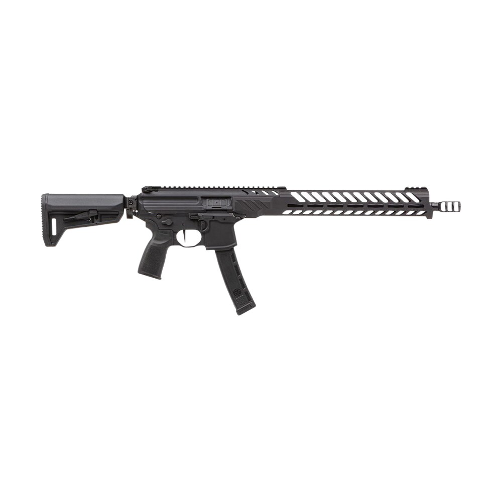 sig sauer rmpx16b935 mpx pcc 9mm luger 35+1 16", black, slim m lok handgaurd, folding magpul sl k stock, three chamber comp, timney trigger, ambi controls Sig Sauer RMPX16B935 MPX PCC 9mm Luger 35+1 16", Black, Slim M-Lok Handgaurd, Folding Magpul Sports South item 153668