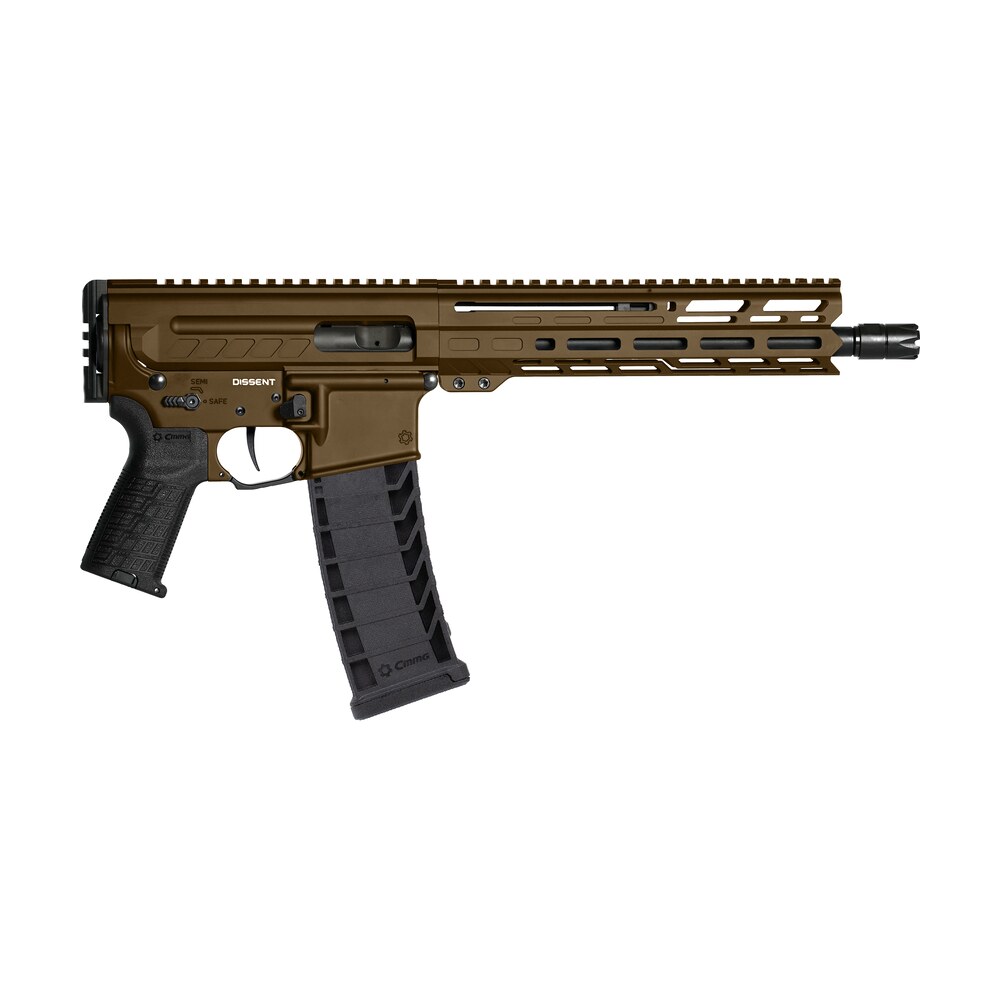 cmmg 94a8041mb dissent mk4 9mm luger 33+1 10.50", midnight bronze rec, picatinny brace adapter, 9.60" m lok handguard, left side charging handle, zeroed linear comp, triggertech trigger CMMG 94A8041MB Dissent MK4 9mm Luger 33+1 10.50", Midnight Bronze Rec, Picatinny Brace Adapter, Sports South item 153765