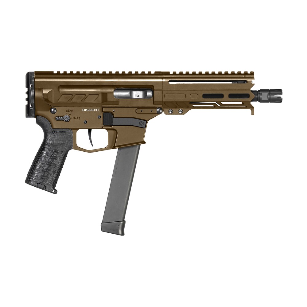 cmmg 99a68a2mb dissent mkgs 9mm luger 33+1 6.50", midnight bronze rec, picatinny brace adapter, 5.50" m lok handguard, left side charging handle, zeroed linear comp, triggertech trigger CMMG 99A68A2MB Dissent MKGS 9mm Luger 33+1 6.50", Midnight Bronze Rec, Picatinny Brace Adapter, Sports South item 153768