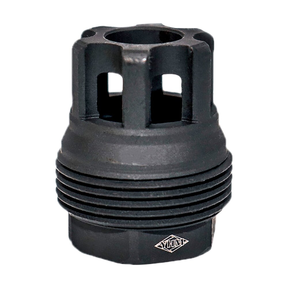 yankee hill 4401mb24 srx qd mini muzzle brake black phosphate steel with 5/8" 24 tpi, 9mm, 1.10" oal & 9.375" diameter for srx adapters Yankee Hill 4401MB24 sRx QD Mini Muzzle Brake Black Phosphate Steel Sports South item 154258