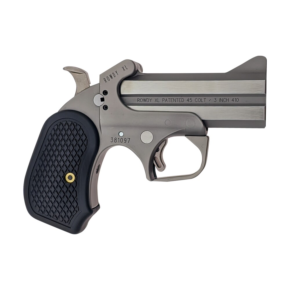 bond arms barwxl rowdy xl rough series 45 colt/410 gauge 2rd shot 3.50" matte stainless steel frame black extended b6 resin grips right hand Bond Arms BARWXL Rowdy XL Rough Series 45 Colt/410 Gauge 2rd Shot 3.50" Matte Stainless Steel Sports South item 154307