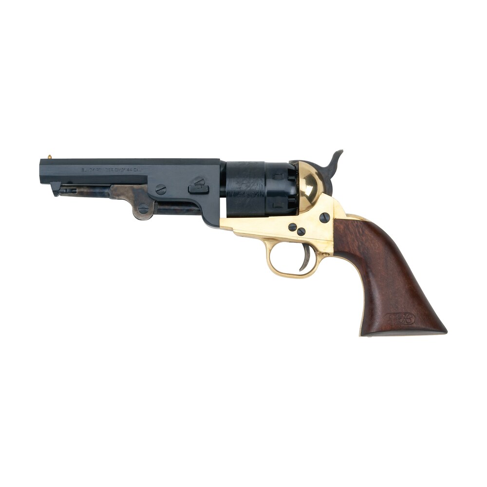 pietta pf51br44512 1851 sheriff 44 cal 5.50" 6rd shot brass frame, blued cylinder, blued octagon barrel, walnut grip Pietta PF51BR44512 1851 Sheriff 44 Cal 5.50" 6rd Shot Brass Sports South item 154520