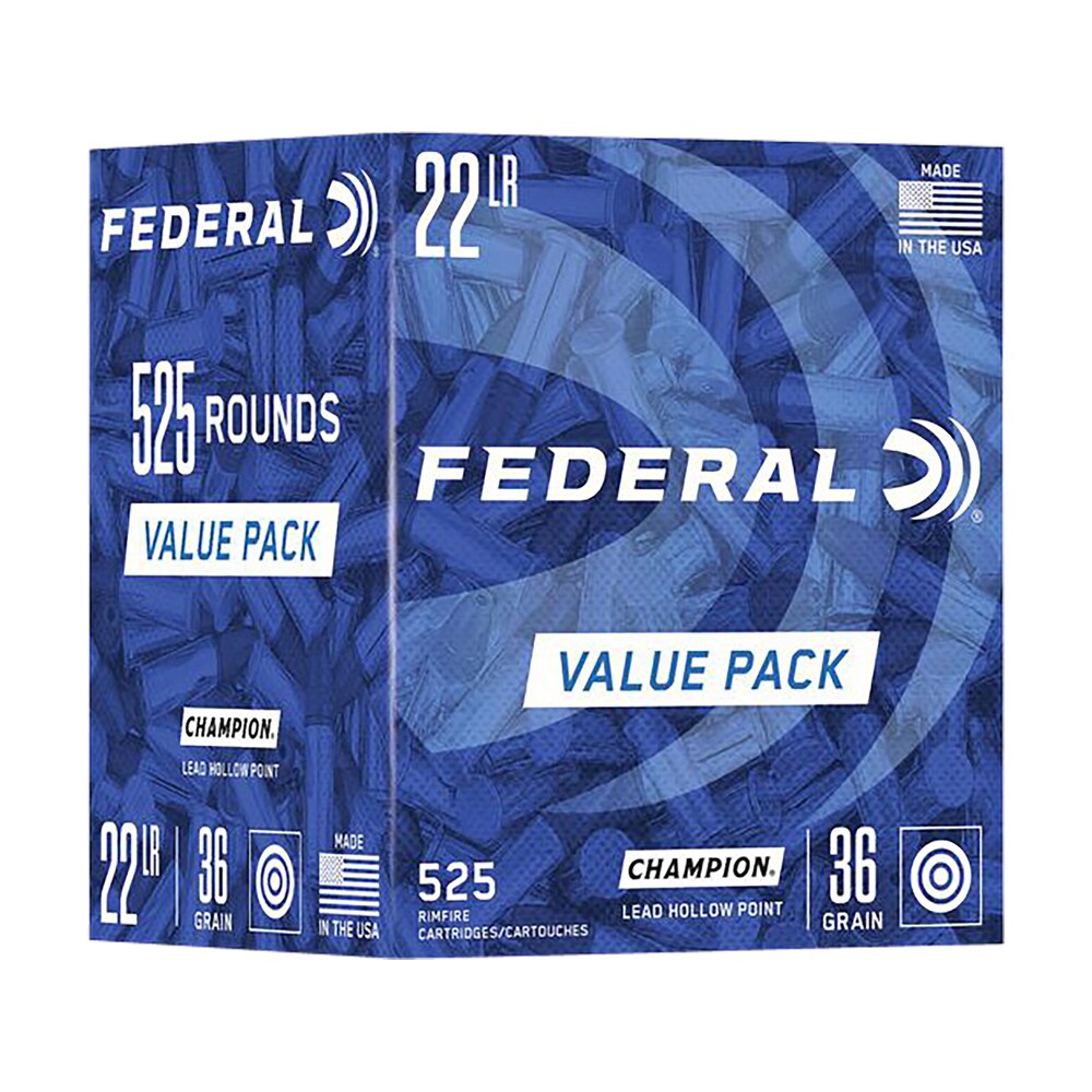 federal 747 champion training value pack 22lr 36gr lead hollow point 525 per box/10 case Federal 747 Champion Training Value Pack 22LR 36gr Lead Hollow Point 525 Per Box/10 Case Sports South item 154776