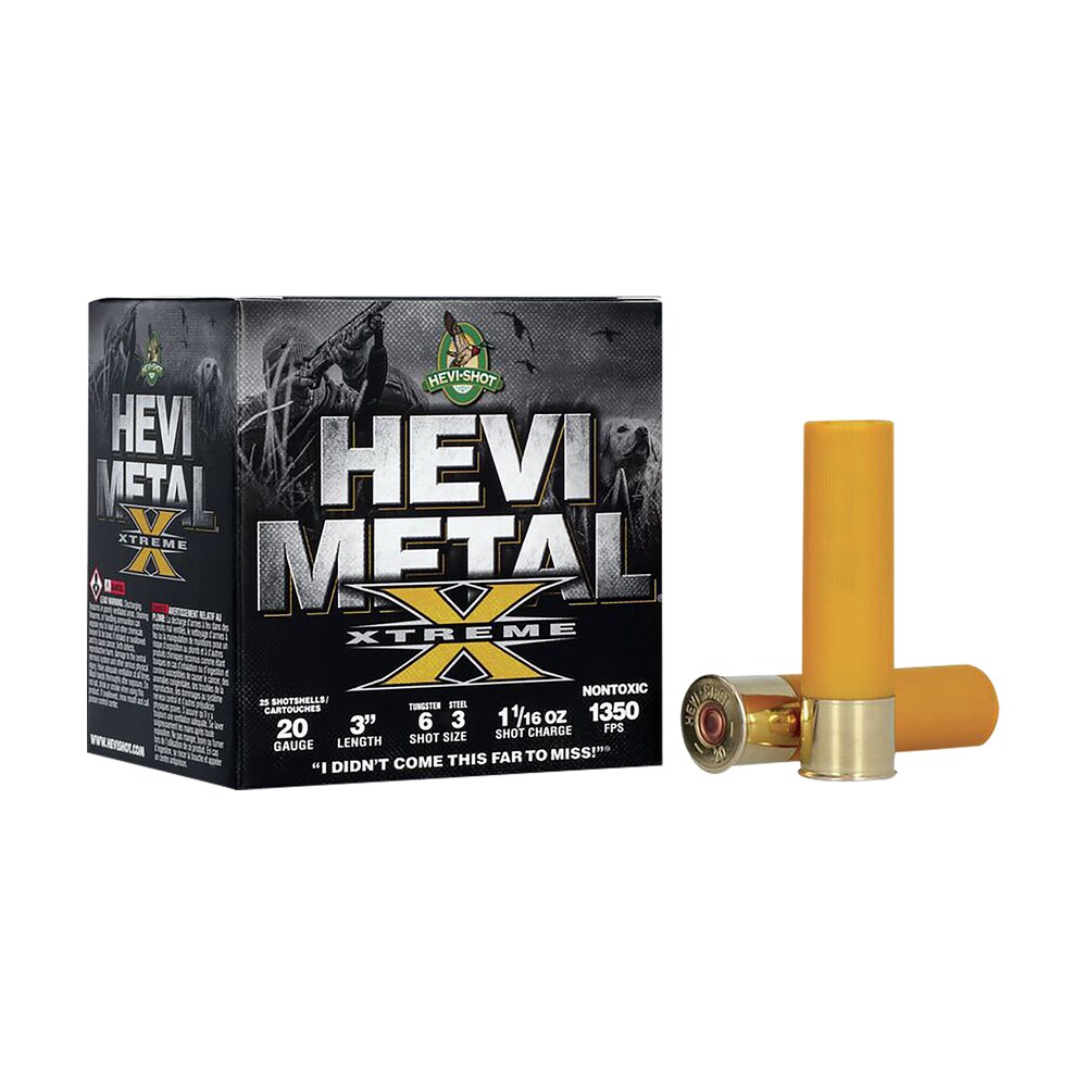 hevi shot hs39206 hevi metal extreme 20gauge 3" 1 1/16oz steel/tungsten 6/3shot 25 per box/10 case HEVI-Shot HS39206 HEVI-Metal Extreme 20Gauge 3" 1 1/16oz Steel/Tungsten 6/3Shot 25 Per Box/10 Sports South item 154790