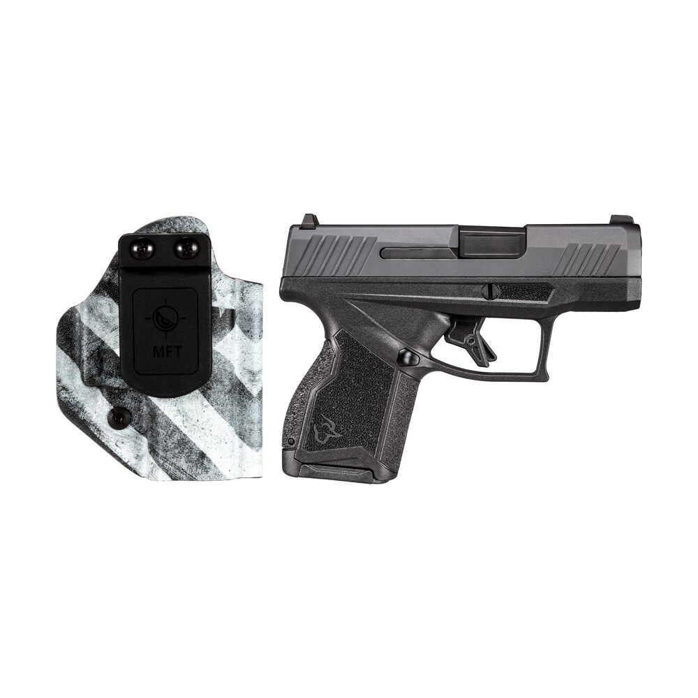 taurus 1 gx4m931 ck7 gx4 9mm luger 11+1 3.06" satin black dlc steel barrel, black nitride serrated slide, black polymer frame w/ interchangeable backstrap grips includes b&w us flag holster Taurus 1-GX4M931-CK7 GX4 9mm Luger 11+1 3.06" Satin Black DLC Steel Sports South item 154815