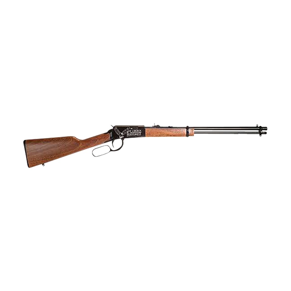 rossi rl22181wden19 rio bravo full size 22 lr 15+1 18" polished black steel barrel, polished black w/july 4 eagle engraving aluminum receiver, fixed german beechwood wood stock Rossi RL22181WDEN19 Rio Bravo Full Size 22 LR 15+1 18" Polished Black Steel Sports South item 154821
