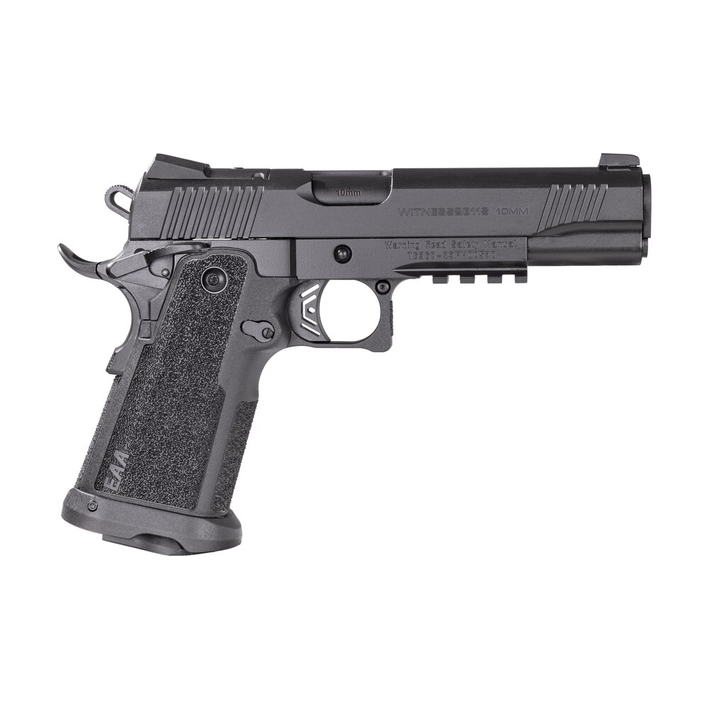 girsan 395000 witness2311 10mm auto 15+1 5" black steel barrel, black optic ready/serrated steel slide, black polymer frame w/beavertail & picatinny rail, black checkered polymer grip, ambidextrous Girsan 395000 Witness2311 10mm Auto 15+1 5" Black Steel Sports South item 155018