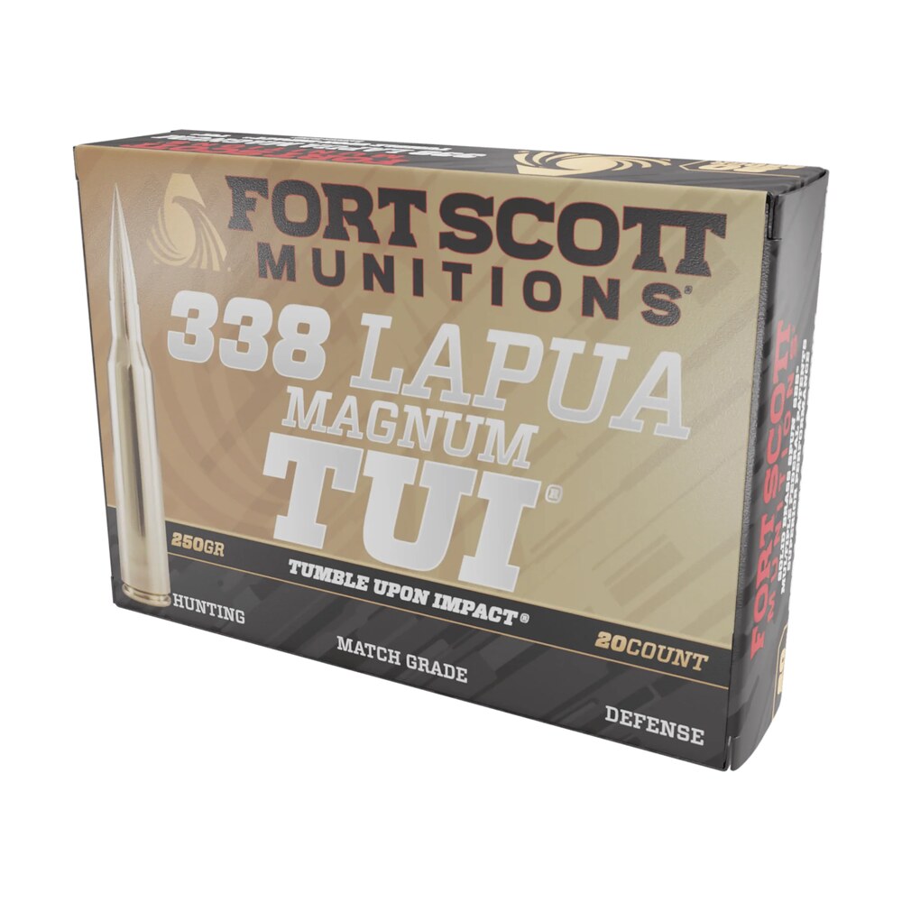 fort scott munitions 338250sbv1 tumble upon impact (tui) rifle 338lapuamag 250gr solid copper spun 20 per box/5 case Fort Scott Munitions 338250SBV1 Tumble Upon Impact (TUI) Rifle 338LapuaMag 250gr Solid Copper Sports South item 155065