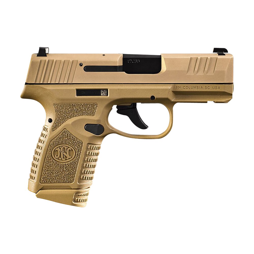 fn 66101409 reflex micro compact frame 9mm luger 15+1/11+1, 3.30" black target crown steel barrel, flat dark earth pvd serrated steel slide & polymer frame w/picatinny rail, ambidextrous FN 66101409 Reflex Micro-Compact Frame 9mm Luger 15+1/11+1, 3.30" Black Target Crown Steel Sports South item 155189