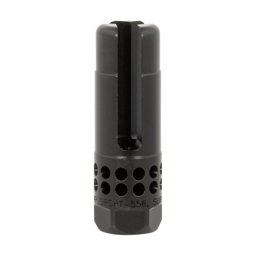 surefire warcompsport5561228 warcomp sport flash hider 22 cal (5.56mm) 1/2" 28 tpi, open tine 3 prong, ported black stainless steel for ar/m4 platform SureFire WARCOMPSPORT5561228 Warcomp Sport Flash Hider 22 Cal (5.56mm) 1/2"-28 tpi, Open Tine Sports South item 155245