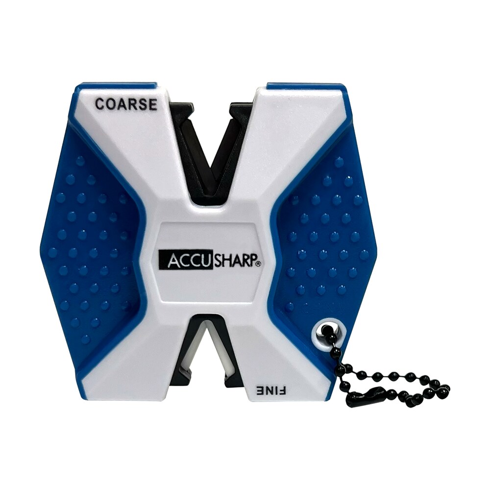 accusharp 342c 2 step knife sharpener hand held diamond tungsten carbide sharpener coarse/fine blue/white AccuSharp 342C 2-Step Knife Sharpener Hand Held Diamond Tungsten Carbide Sharpener Coarse/Fine Sports South item 155281