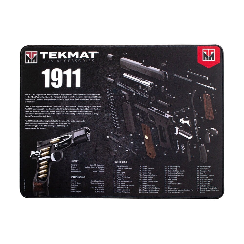 tekmat tekr2019113d ultra 20 cleaning mat black/white rubber 15"x20" 1911 parts diagram TekMat TEKR2019113D Ultra 20 Cleaning Mat Black/White Rubber 15"x20" 1911 Parts Diagram Sports South item 155322