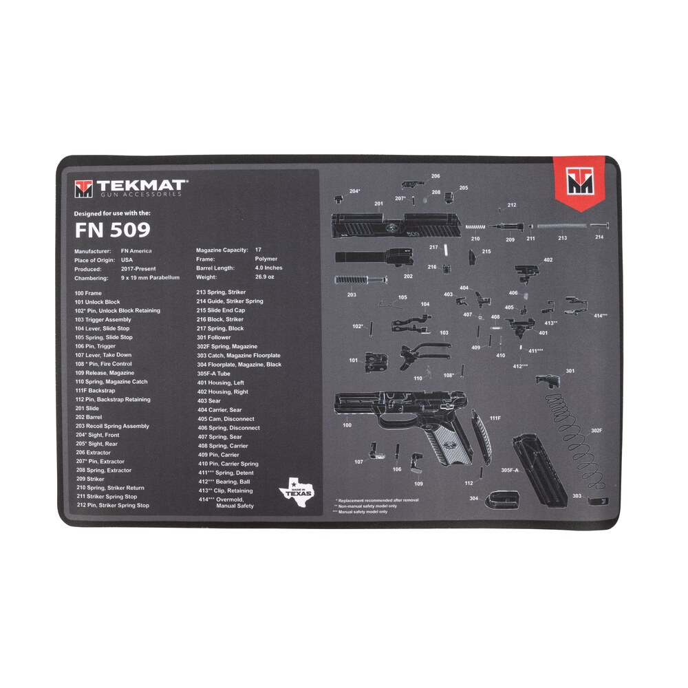 tekmat tekr17fn509 fn 509 cleaning mat black/gray rubber 11"x17" fn 509 parts diagram TekMat TEKR17FN509 FN 509 Cleaning Mat Black/Gray Rubber 11"x17" FN 509 Parts Diagram Sports South item 155332
