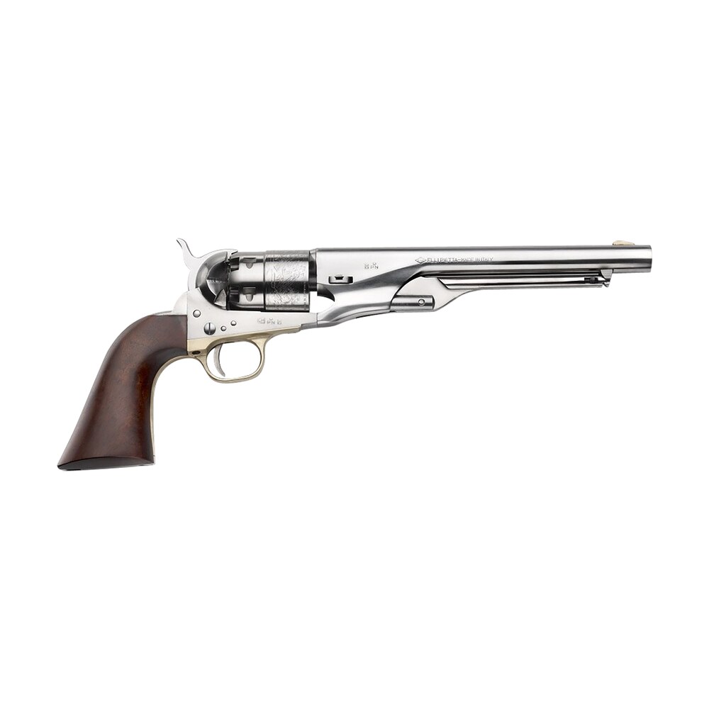pietta pf60os448 1860 army "old silver" 44 cal 8" 6rd old silver steel frame, cylinder & round barrel w/walnut grip Pietta PF60OS448 1860 Army "Old Silver" 44 Cal 8" 6rd Old Silver Steel Sports South item 155395