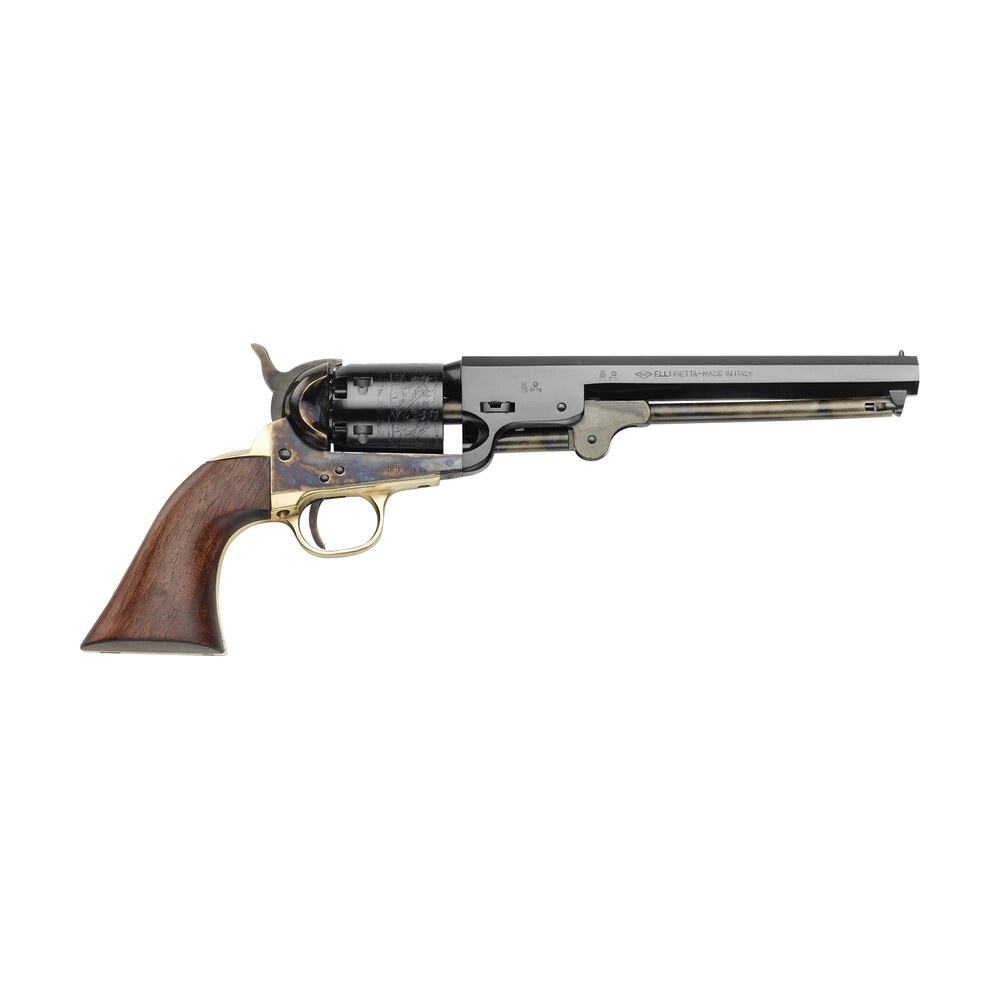 pietta pf51ch44712 1851 navy 44 cal 7.50" 6rd color case hardened frame, blued cylinder & octagon barrel, walnut grip Pietta PF51CH44712 1851 Navy 44 Cal 7.50" 6rd Color Case Hardened Sports South item 155404