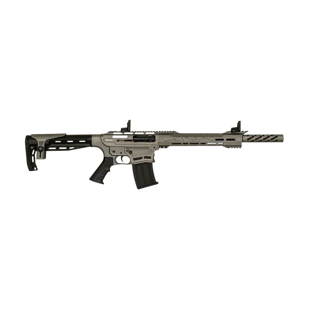 citadel cboss2512tg boss 25 12 gauge semi auto 3" 5+1 18.75" black steel threaded barrel, tungsten gray picatinny rail receiver, black adj comb synthetic stock, black finger groove grip Citadel CBOSS2512TG Boss-25 12 Gauge Semi-Auto 3" 5+1 18.75" Black Steel Threaded Sports South item 155446