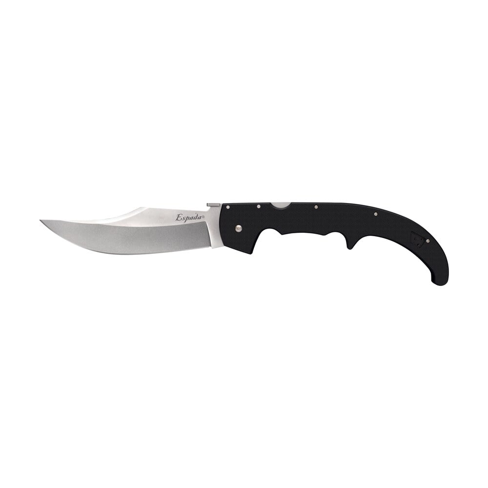 cold steel cs62mgc espada xl 7.50" folding clip point plain aus 10a ss blade/9.25" black w/polished bolsters g10 handle includes belt clip Cold Steel CS62MGC Espada XL 7.50" Folding Clip Point Plain AUS-10A SS Blade/9.25" Black Sports South item 155501