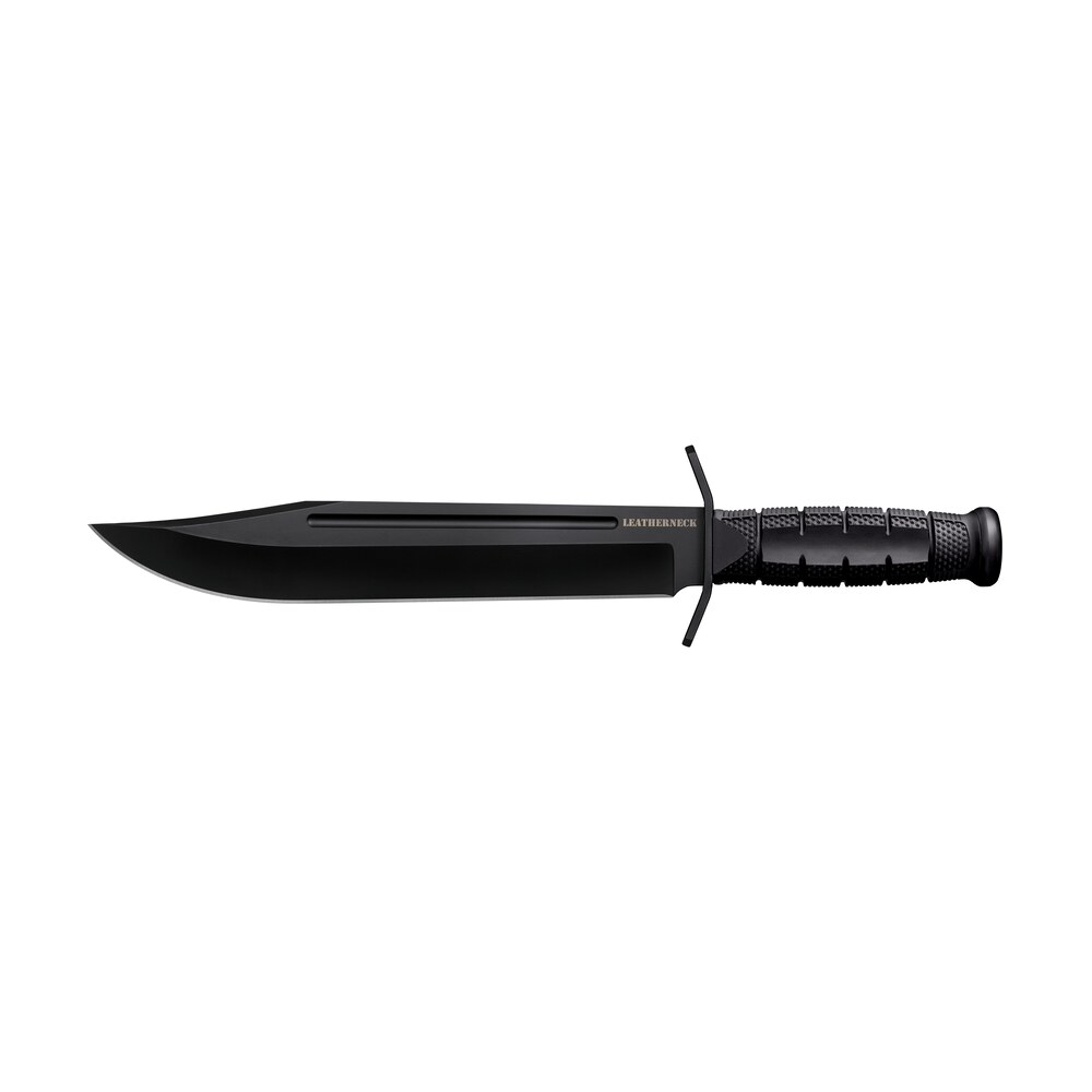 cold steel csfxlthrnk leatherneck 10.50" fixed bowie plain non reflective black d2 steel blade/ 4.75" black w/curved quillons kray ex handle Cold Steel CSFXLTHRNK Leatherneck 10.50" Fixed Bowie Plain Non-Reflective Black D2 Steel Blade/ Sports South item 155557