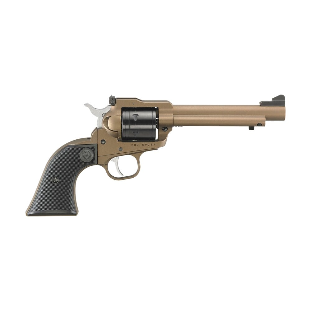 ruger 2034 super wrangler 22 lr/22 wmr 6 shot 5.50" bronze cerakote steel barrel & frame, black cylinder, black checkered polymer grip, transfer bar safety, exposed hammer Ruger 2034 Super Wrangler 22 LR/22 WMR 6 Shot 5.50" Bronze Cerakote Steel Barrel & Sports South item 155724