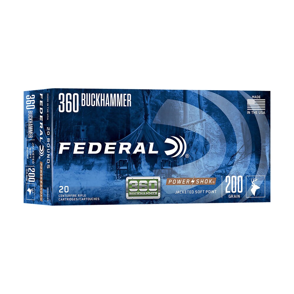 federal 360bhbs power shok buckhammer 360buckhammer 200gr jacketed soft point 20 per box/10 case Federal 360BHBS Power-Shok Buckhammer 360Buckhammer 200gr Jacketed Soft Point 20 Per Box/10 Sports South item 155731