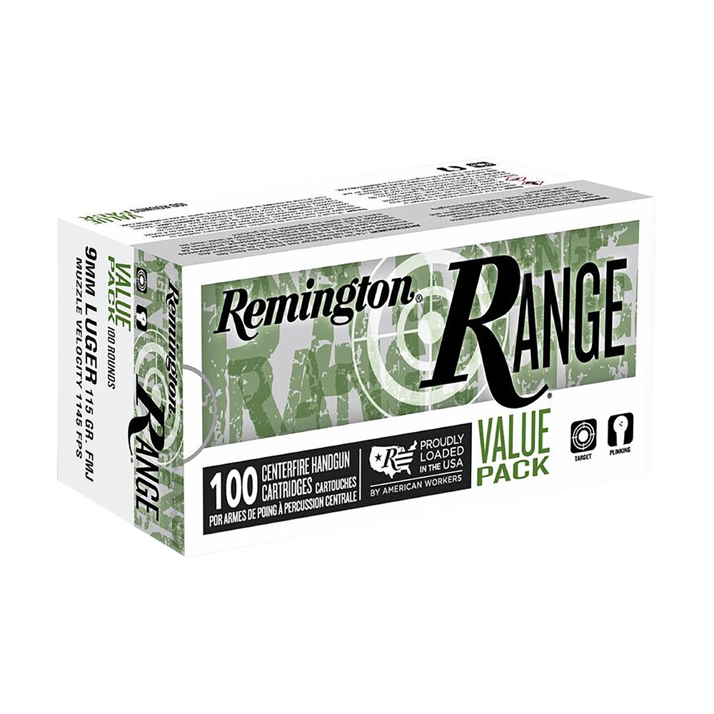 remington ammunition r23979 range value pack 9mmluger 115gr full metal jacket 100 per box/5 case Remington Ammunition R23979 Range Value Pack 9mmLuger 115gr Full Metal Jacket 100 Per Box/5 Sports South item 155732