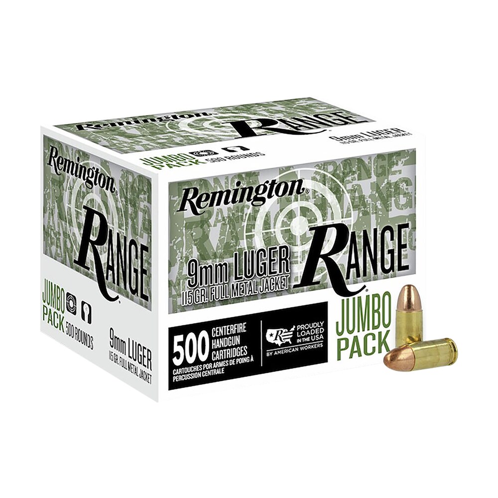 remington ammunition r27779 range jumbo pack 9mmluger 115gr full metal jacket 500/box Remington Ammunition R27779 Range Jumbo Pack 9mmLuger 115gr Full Metal Jacket 500/Box Sports South item 155735