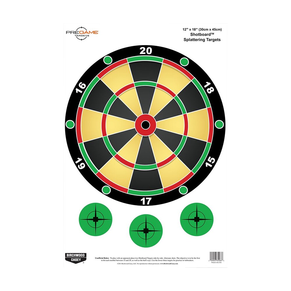birchwood casey 35562 pregame shotboard hanging paper all firearms 12" x 18" impact enhancement splatter 8 targets Birchwood Casey 35562 Pregame Shotboard Hanging Paper All Firearms 12" x 18" Impact Enhancement Sports South item 155754