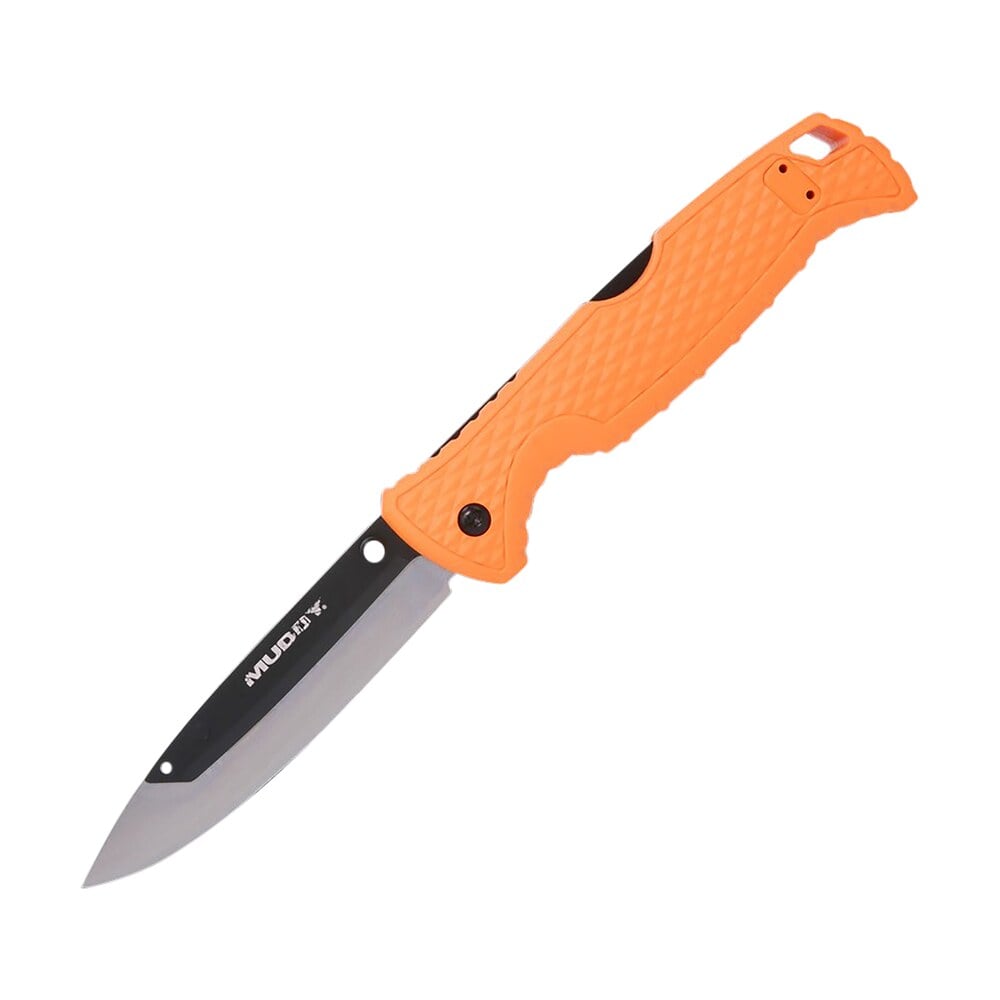 muddy mud fl 35rb5pz swap replace a blade 3.50" folding drop point plain 420j2 ss blade, blaze orange textured gfn handle, includes lanyard/pocket clip, 3 replacement blades Muddy MUD-FL-35RB5PZ SWAP Replace-A-Blade 3.50" Folding Drop Point Plain 420J2 SS Blade, Blaze Sports South item 155797