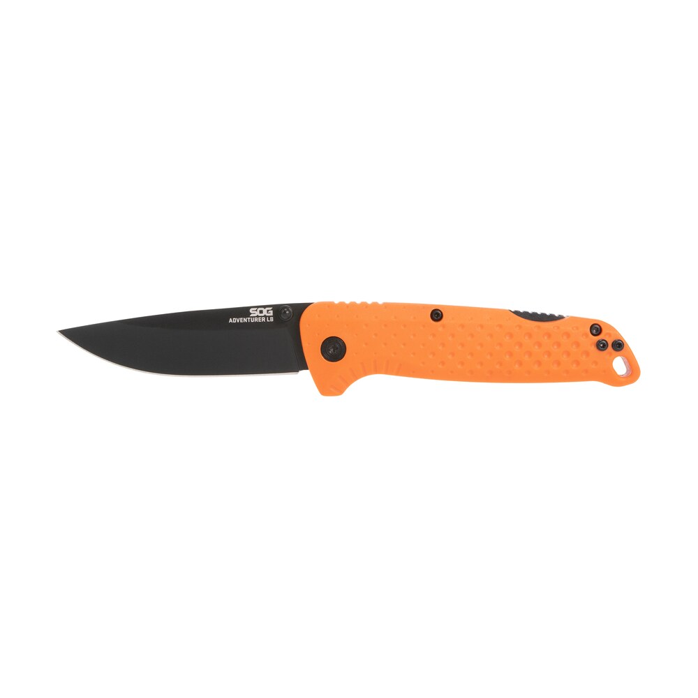 s.o.g sog13110243 adventure lb 3.50" folding plain orange black tini 5cr15mov blade, blaze orange textured grn handle S.O.G SOG13110243 Adventure LB 3.50" Folding Plain Orange Black TiNi 5Cr15MoV Blade, Blaze Sports South item 155808