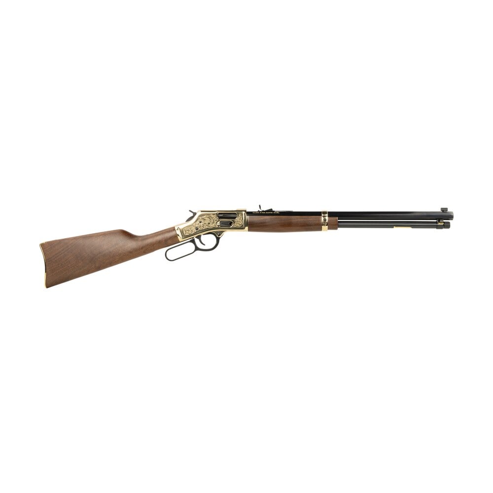henry h006gd side gate deluxe 44 mag/44 special 10+1 20" blued octagon barrel, engraved polished brass rec, semi fancy american walnut stock, adj. sight Henry H006GD Side Gate Deluxe 44 Mag/44 Special 10+1 20" Blued Octagon Sports South item 155946