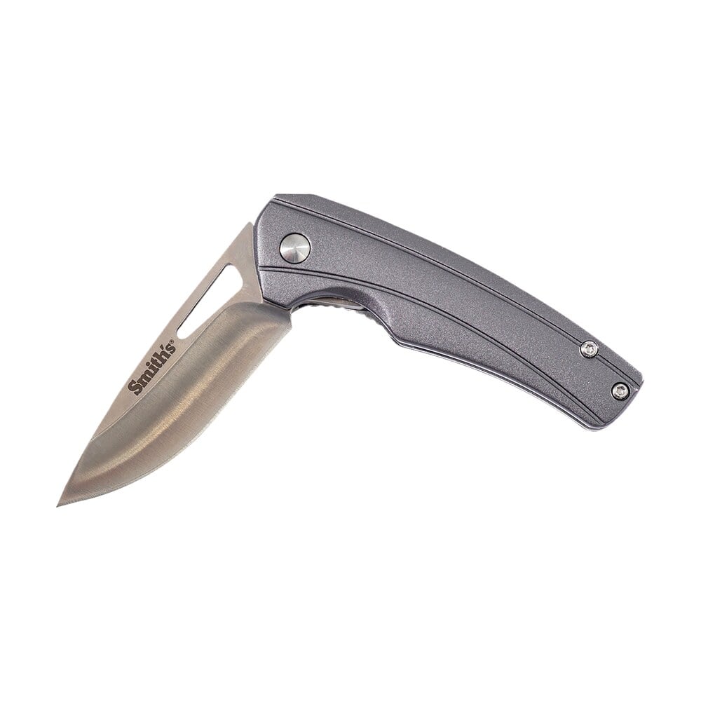 smiths products 51246 istana 2.75" folding drop point plain satin 400 ss blade/gray anodized aluminum handle includes pocket clip Smiths Products 51246 Istana 2.75" Folding Drop Point Plain Satin 400 SS Blade/Gray Anodized Sports South item 156132