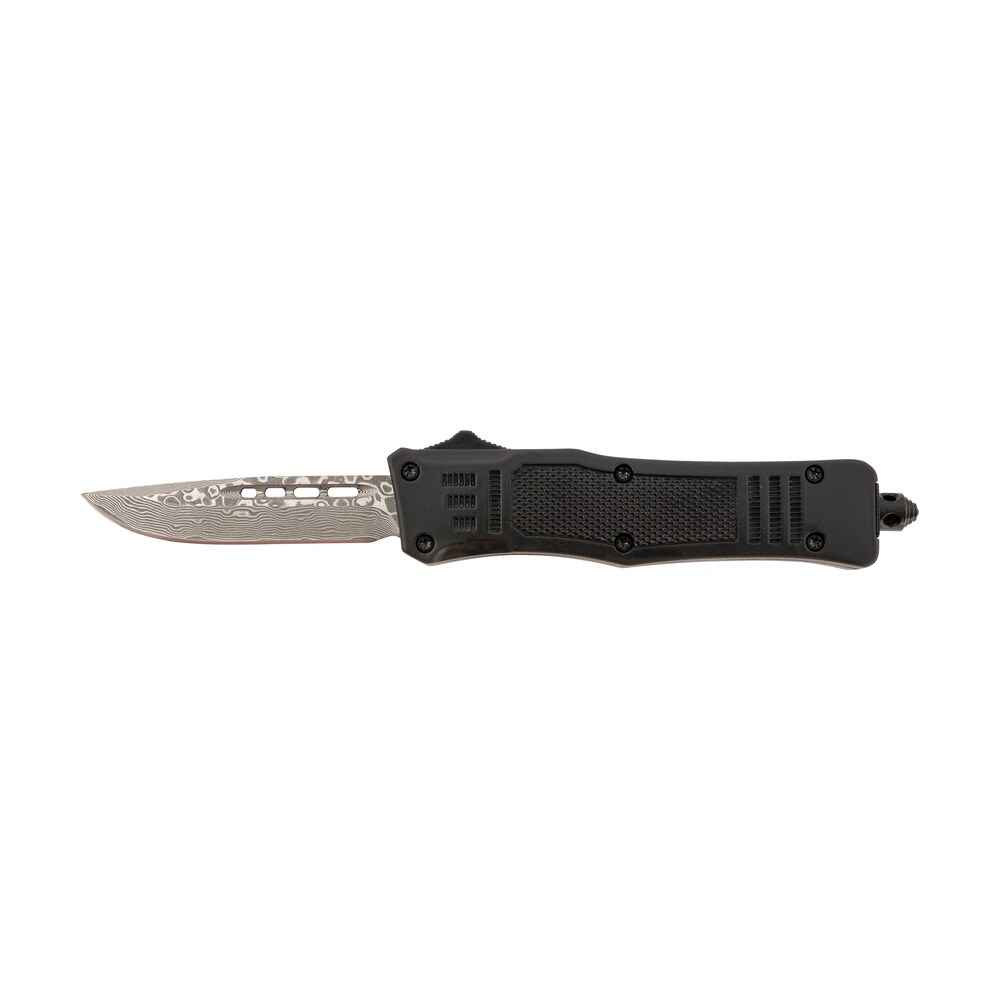 steel river knives mt616brdamdp spartan mini 2.75" otf drop point plain real damascus 4.25"/ black aluminum zinc alloy handle Steel River Knives MT616BRDAMDP Spartan Mini 2.75" OTF Drop Point Plain Real Damascus 4.25"/ Sports South item 156661