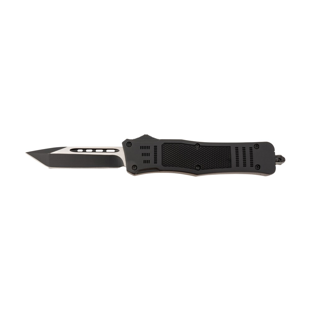 steel river knives t618bt spartan medium 3.25" tanto plain black/silver 440c ss blade/ 4.50" black aluminum zinc alloy handle Steel River Knives T618BT Spartan Medium 3.25" Tanto Plain Black/Silver 440C SS Blade/ 4.50" Sports South item 156663
