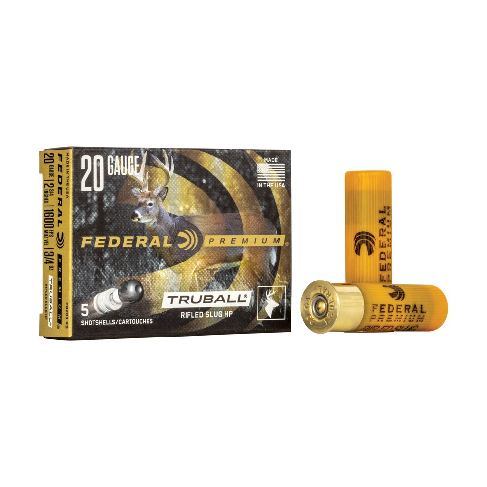 federal pb203rs premium vital shok truball 20gauge 2.75″ 3/4oz rifledslug shot 5 per box/50 case Federal PB203RS Premium Vital-Shok TruBall 20Gauge 2.75" 3/4oz RifledSlug Shot 5 Per Box/50 Sports South item 15674