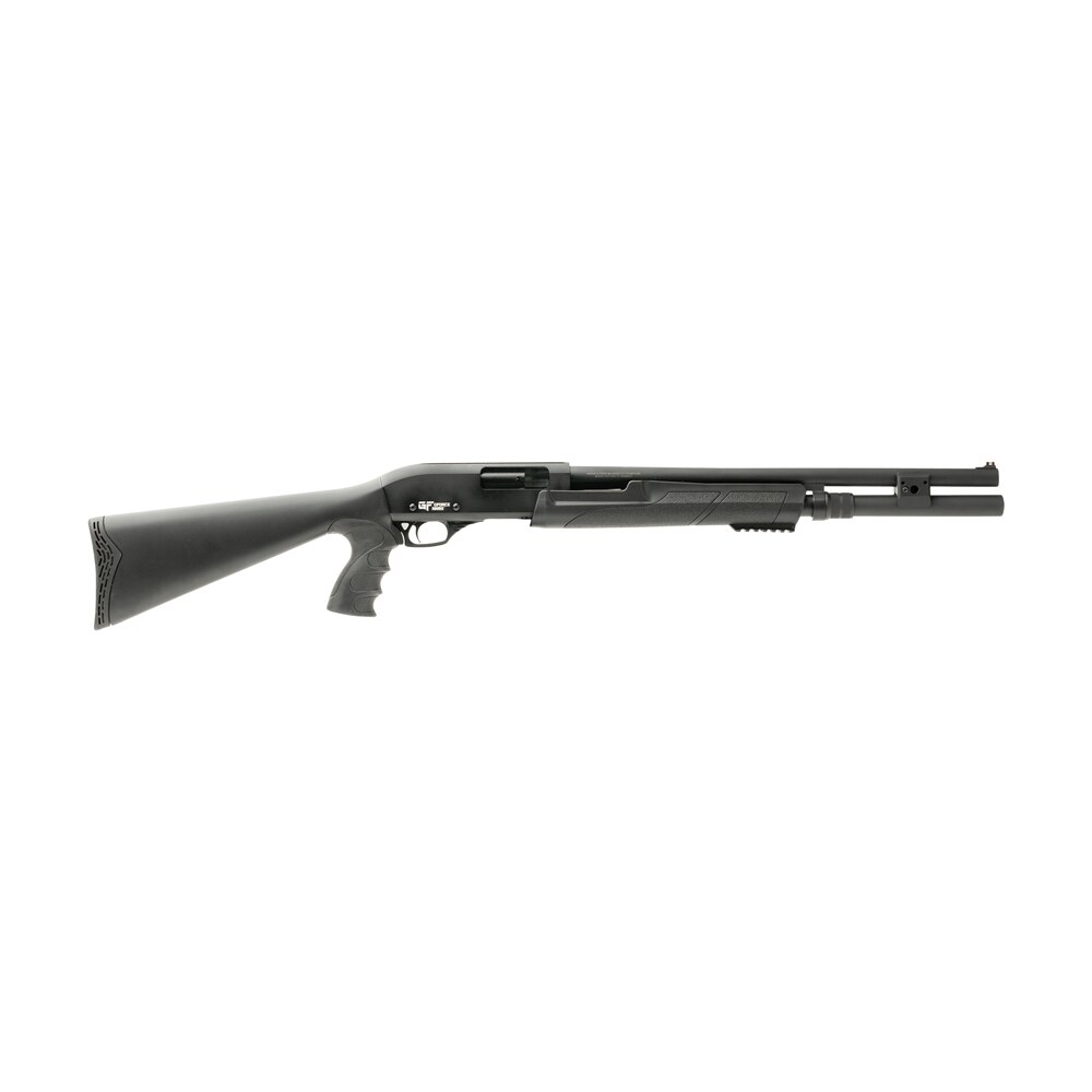 gforce arms gf2p12 gf2p 12 gauge pump 3" chamber 7+1 20" fixed cylinder bore, black, 5rd shell carrier stock, rubber pistol grip, blade sight, 3rd shell holder on rec Gforce Arms GF2P12 GF2P 12 Gauge Pump 3" Chamber 7+1 20" Fixed Cylinder Bore, Black, 5rd Shell Sports South item 156776