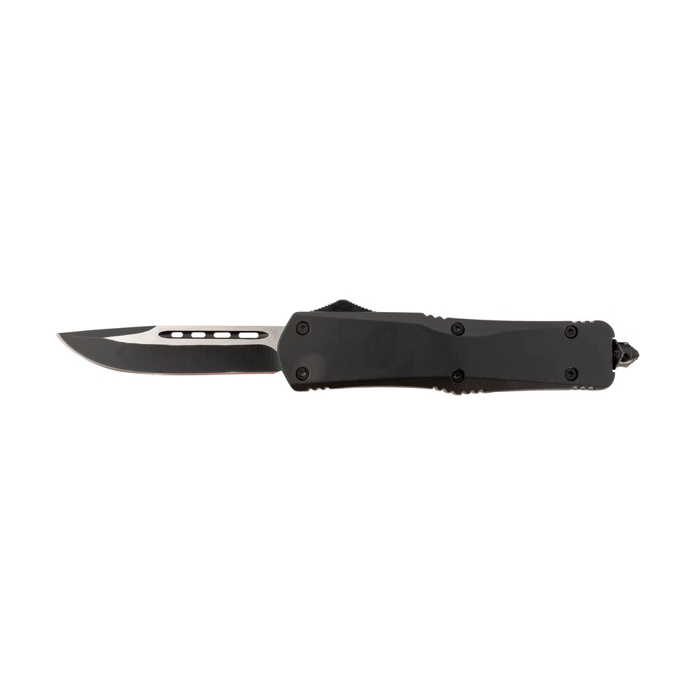 steel river knives t624bdp spartan 3.75" drop point black/silver 440c ss blade 5.5" black aluminum zinc alloy handle Steel River Knives T624BDP Spartan 3.75" Drop Point Black/Silver 440C SS Blade 5.5" Black Sports South item 156986