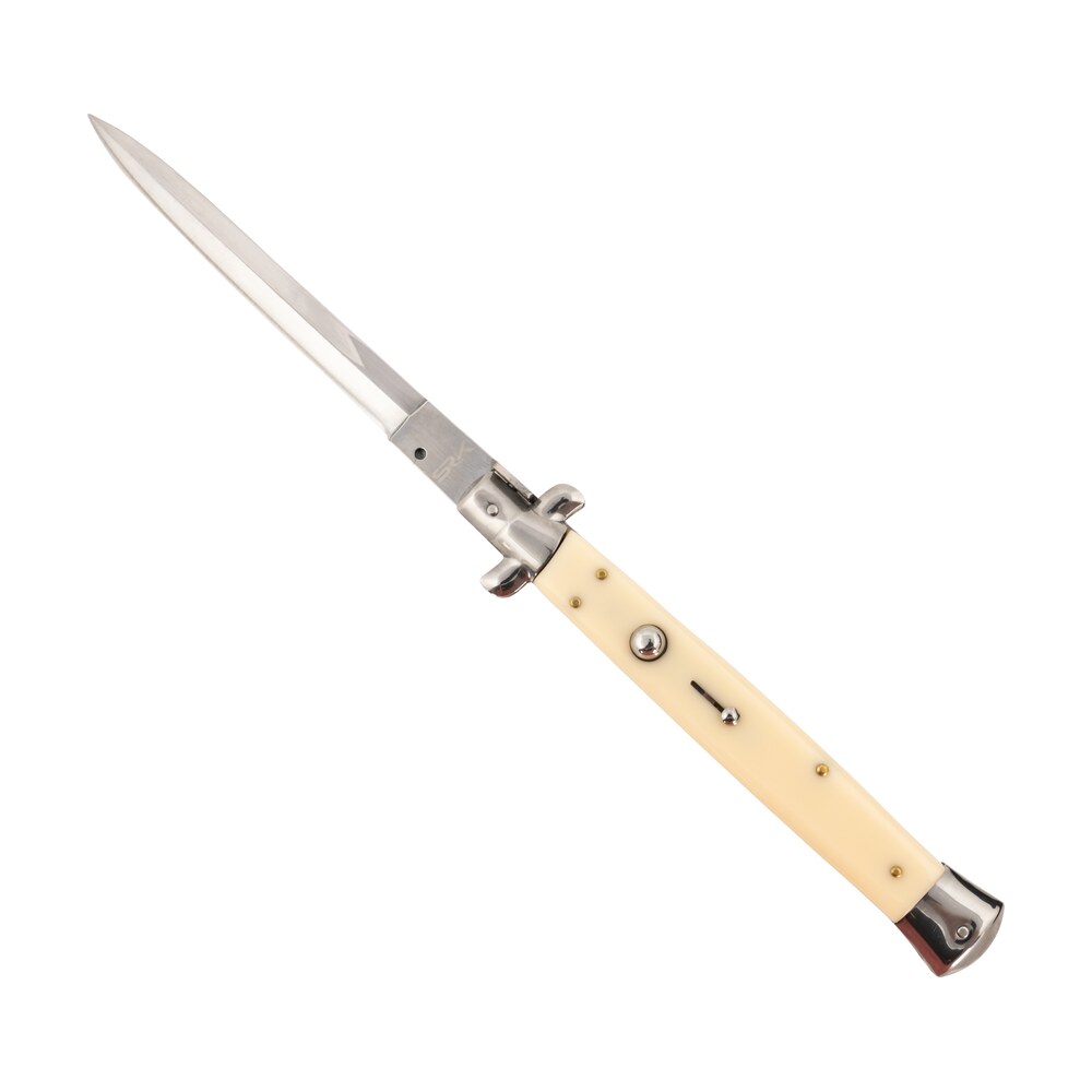 steel river knives cisid spartan 6" italian dagger polished blade 7" ivory synthetic handle side open Steel River Knives CISID Spartan 6" Italian Dagger Polished Blade 7" Ivory Synthetic Handle Sports South item 156987