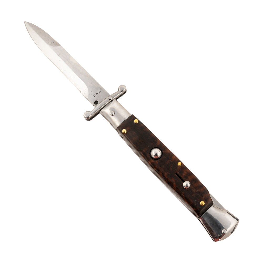 steel river knives sgswp spartan 3.9" italian bayonet polished blade 5.1" snakewood handle side open Steel River Knives SGSWP Spartan 3.9" Italian Bayonet Polished Blade 5.1" Snakewood Handle Side Sports South item 156991