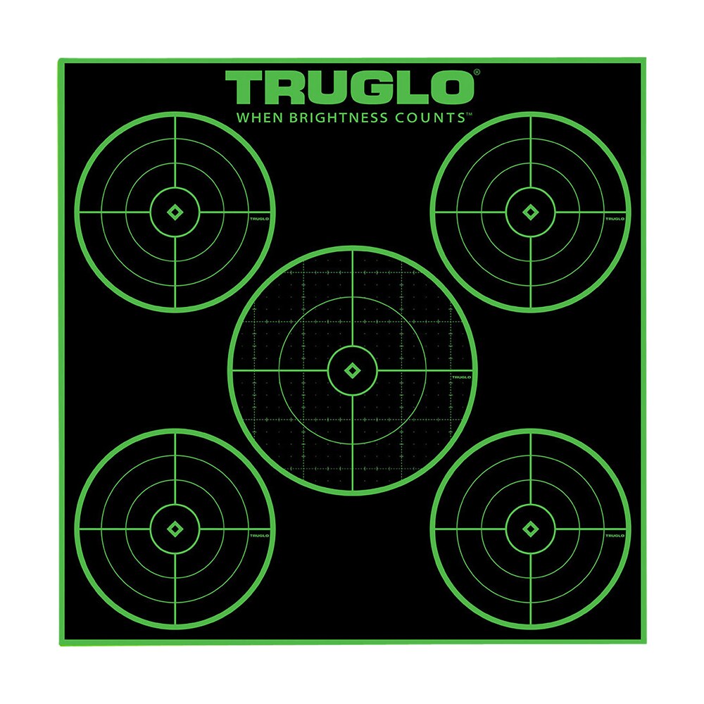 truglo tg11a25 tru see 5 bull target self adhesive heavy paper black/green 12"x12" 5 bullseye 25 pack TruGlo TG11A25 Tru-See 5-Bull Target Self-Adhesive Heavy Paper Black/Green 12"x12" 5-Bullseye Sports South item 157027