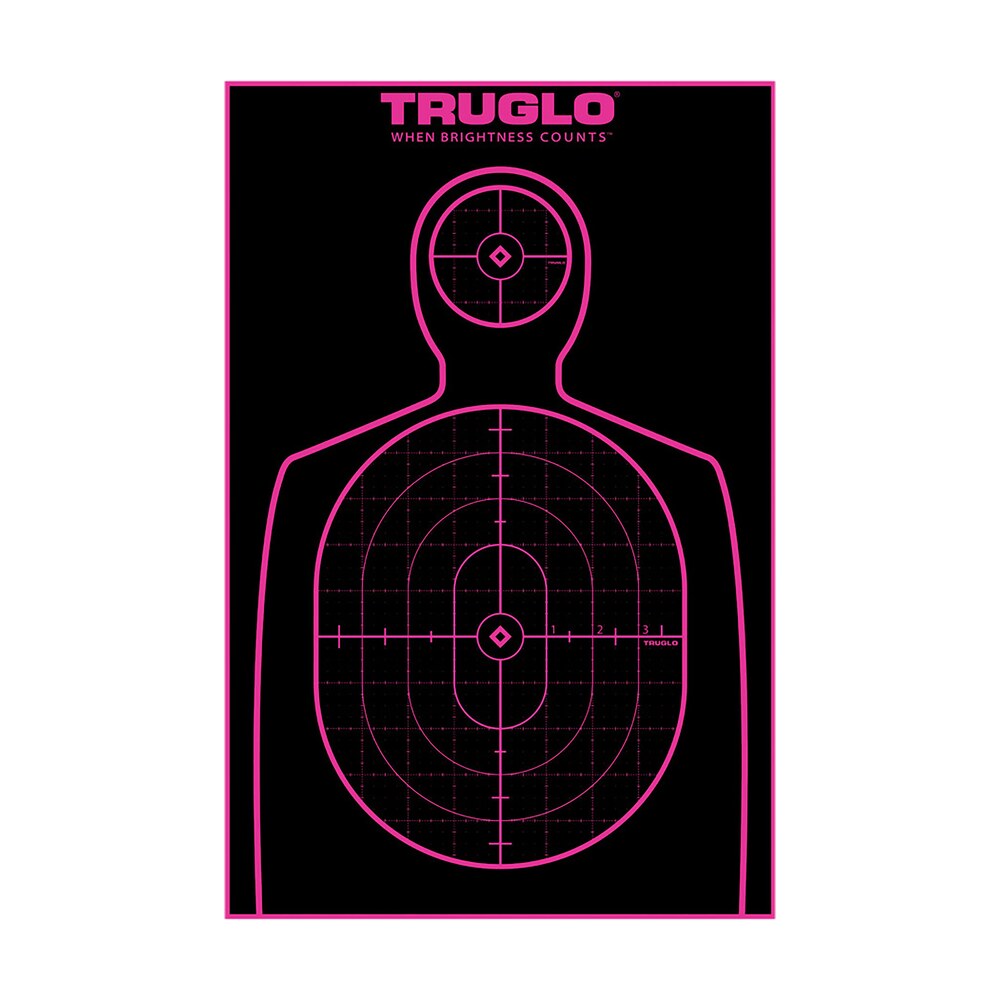 truglo tg13a12bb tru see handgun target self adhesive heavy paper black/pink 12"x18" silhouette 12 pack TruGlo TG13A12BB Tru-See Handgun Target Self-Adhesive Heavy Paper Black/Pink 12"x18" Silhouette Sports South item 157029