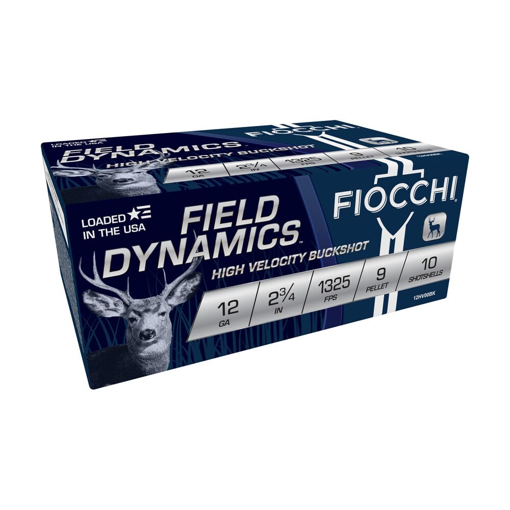 fiocchi 12hv9p field dynamics 12gauge 2.75" 9pellets 00buck shot 10 per box/25 case Fiocchi 12HV9P Field Dynamics 12Gauge 2.75" 9Pellets 00Buck Shot 10 Per Box/25 Case Sports South item 157171