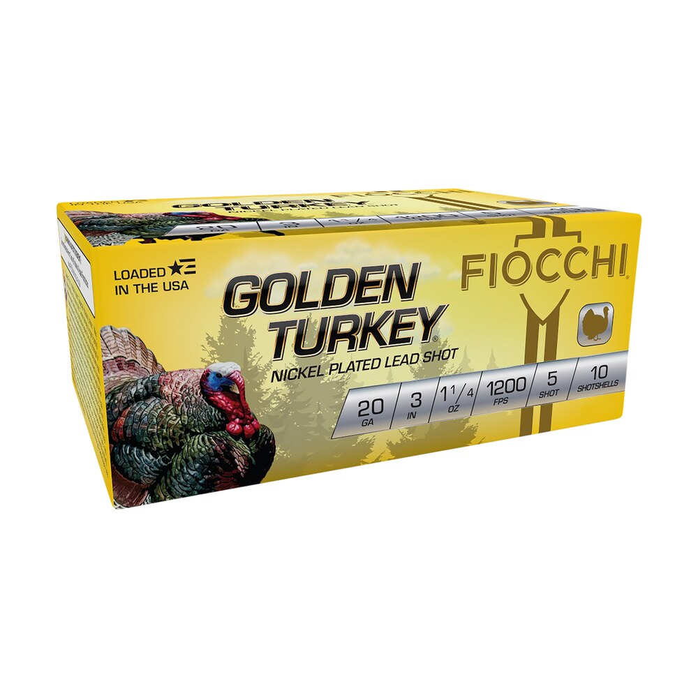 fiocchi 203trkc5 golden turkey 20gauge 3" 1 1/4oz 5shot 10 per box/10 case Fiocchi 203TRKC5 Golden Turkey 20Gauge 3" 1 1/4oz 5Shot 10 Per Box/10 Case Sports South item 157271